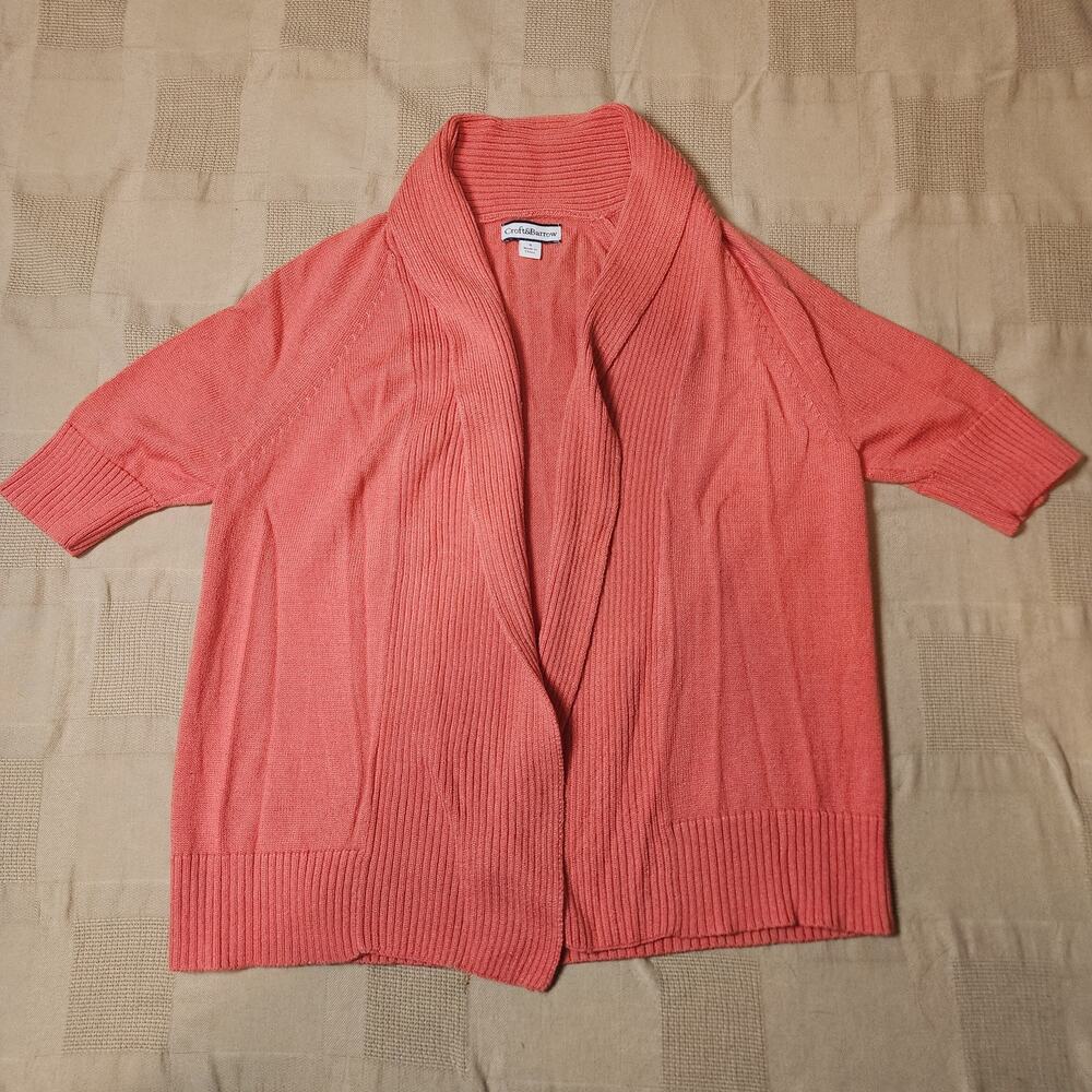 Short Sleeve Cardigan Croft & Barrow Sweater/Jacket Womens Small Petite